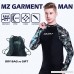 MZ Garment Rash Guard Men UV Sun Protection Basic Skins Long Sleeve Crew Sun Shirt Surfing Shirt Blue Coconut Tree B07F8H6PZ2